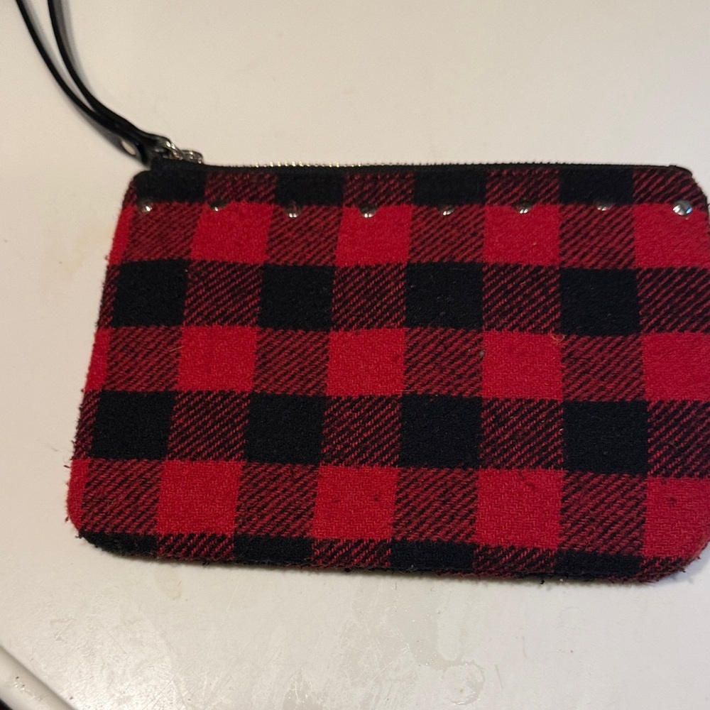 Red and Black Plaid Wristlet